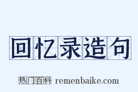 回忆录造句是什么意思的图片